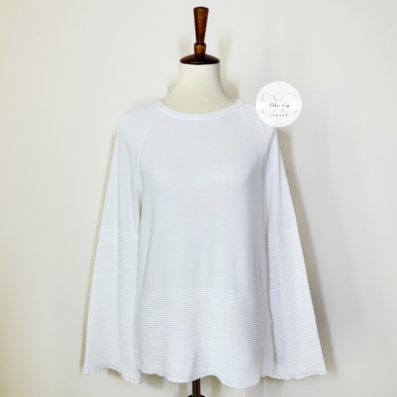 CALVIN KLEIN Knit Bell Sleeve Tunic Top Sz S - Picture 1 of 5